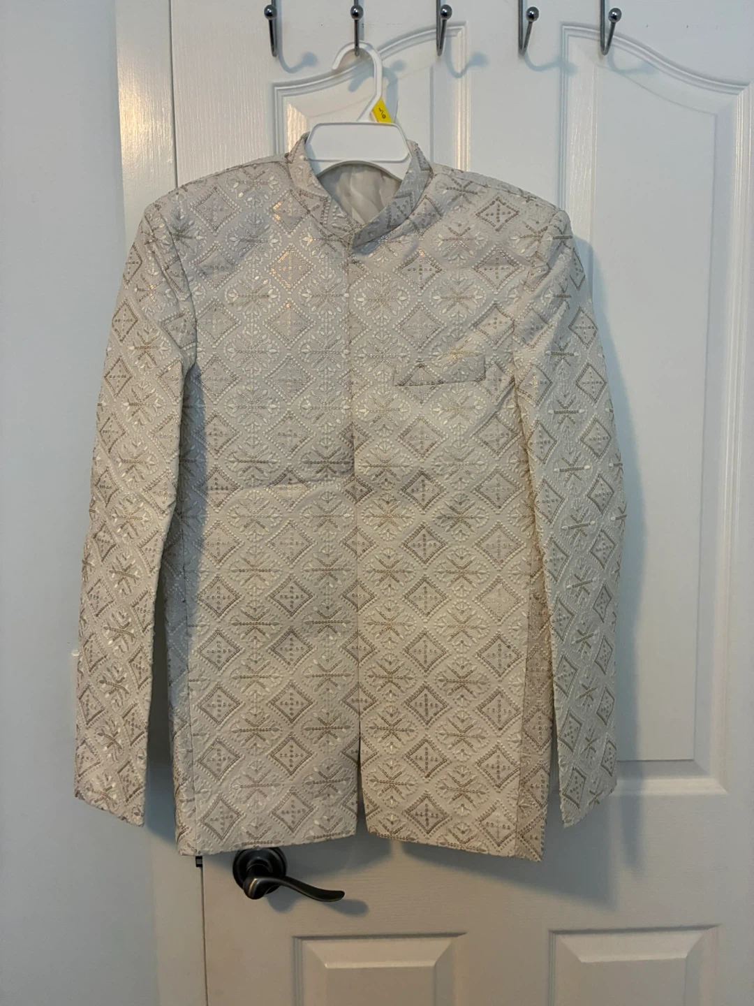 Off-White Embroidered Prince Coat