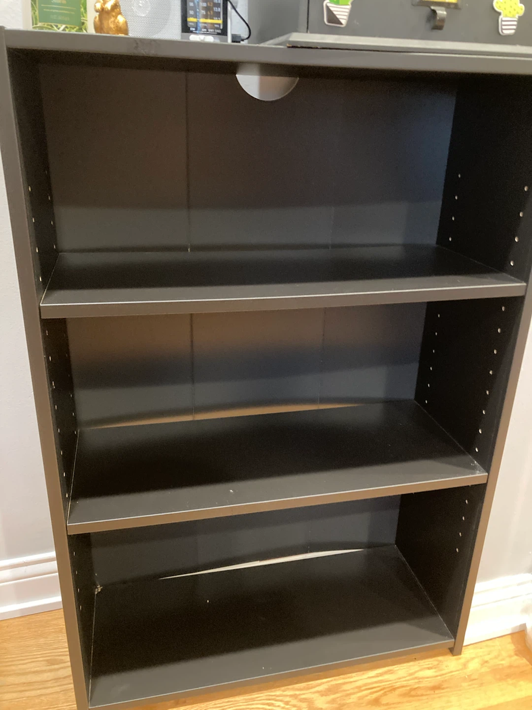 Black Three-Tier Bookcase - photo 2
