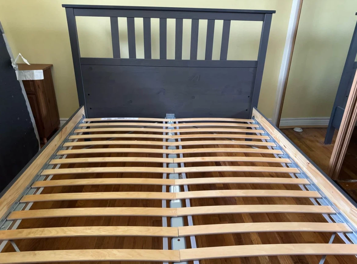 IKEA HEMNES Queen bed frame wooden grey colour - photo 2