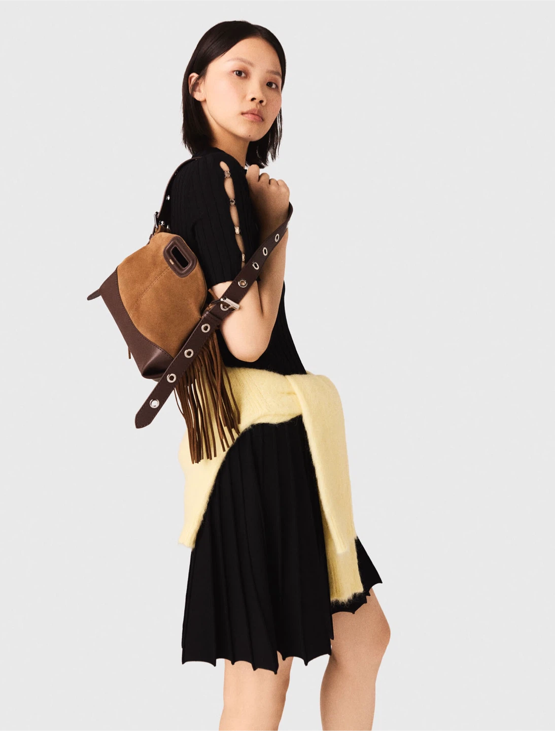 Maje leather and suede mini bag - photo 2
