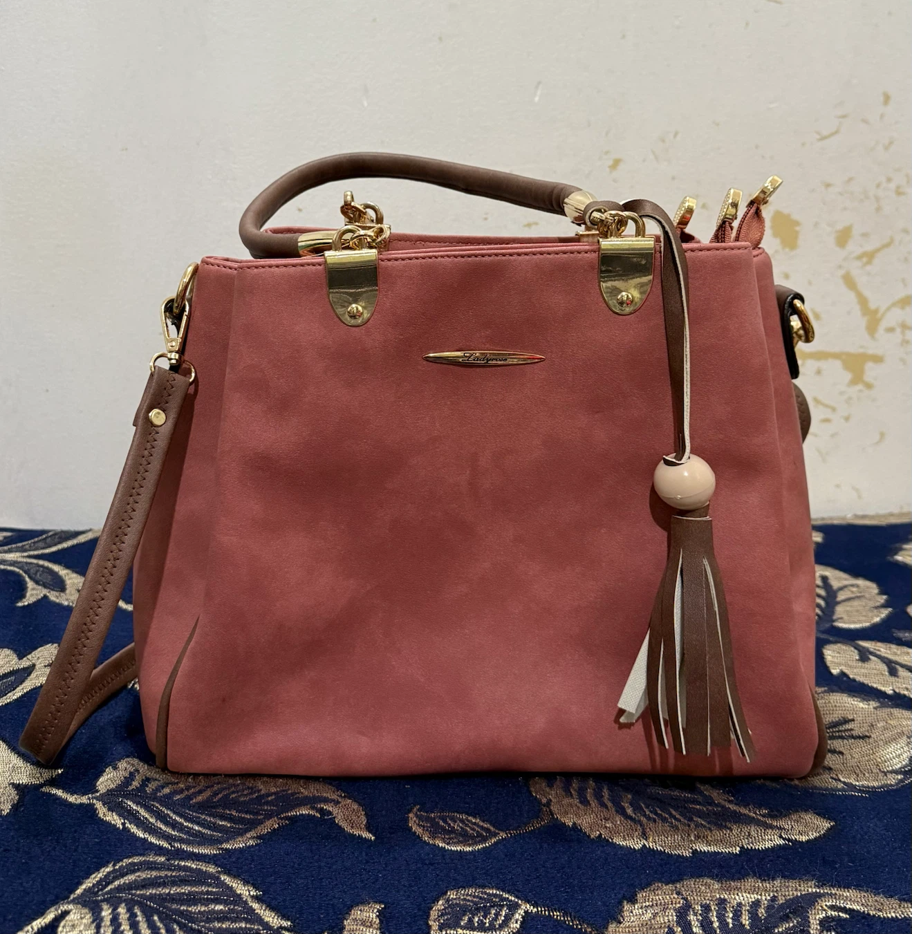 Ladyrose pink and brown handbag - photo 2