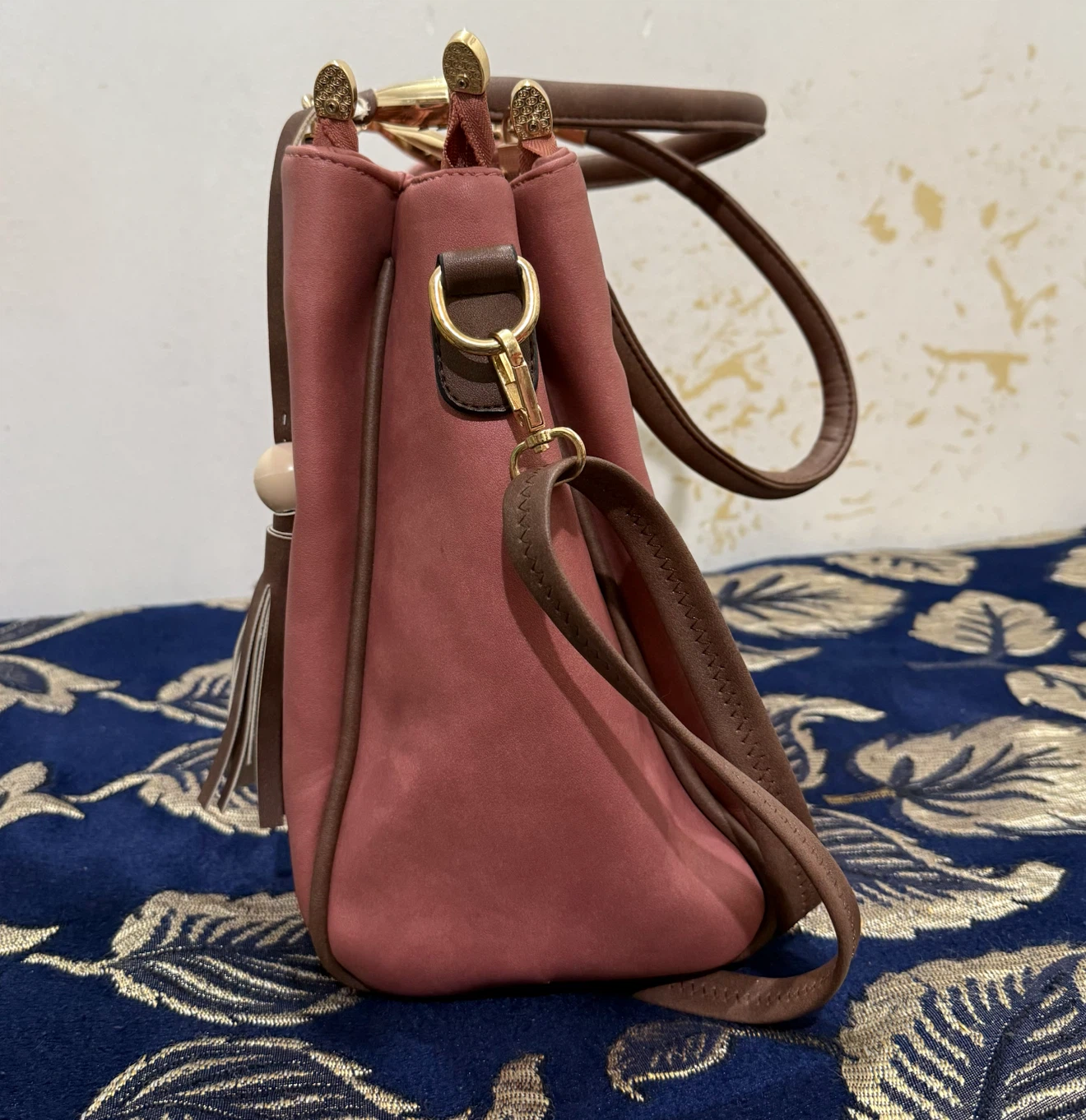 Ladyrose pink and brown handbag - photo 4