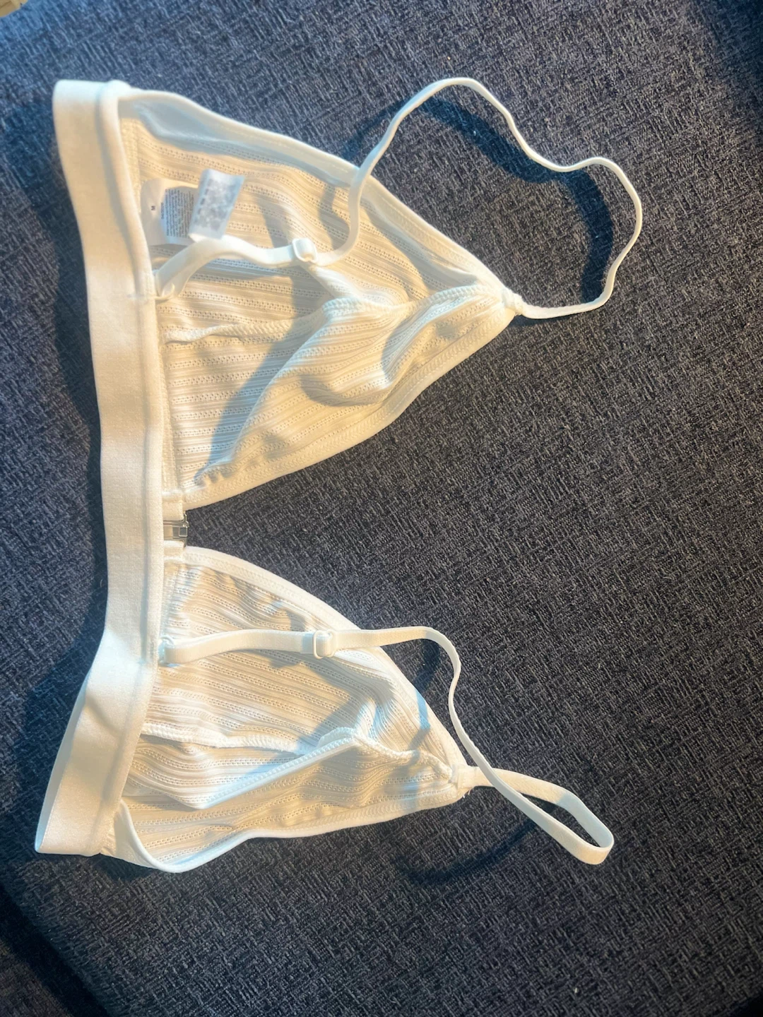 White Ribbed Bralette Size M - photo 2