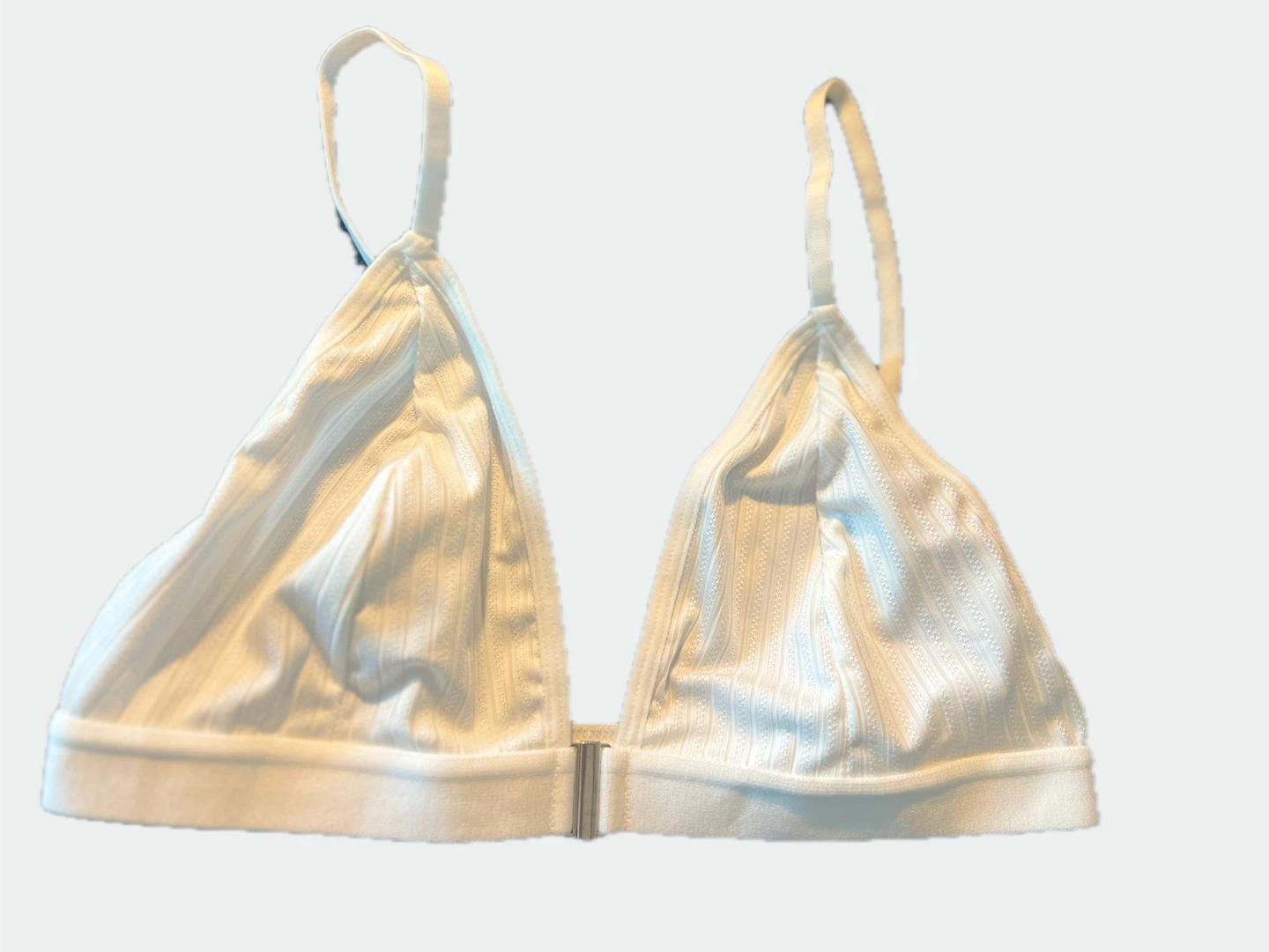 White Ribbed Bralette Size M