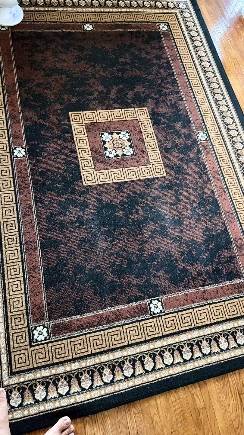 Large black and brown rectangular area rug - photo 4
