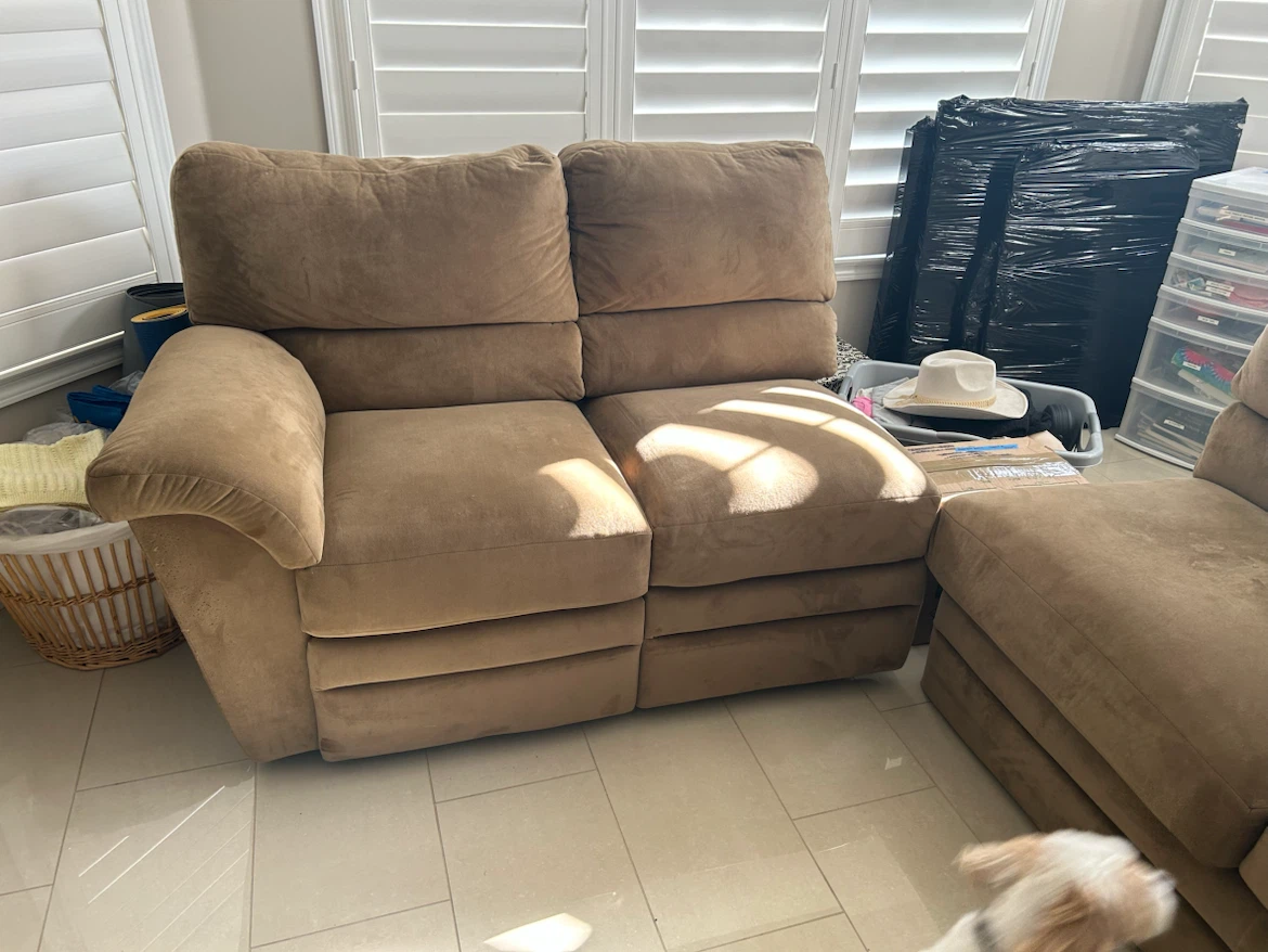 Modular Brown Suede-Style Sectional Sofa - photo 2