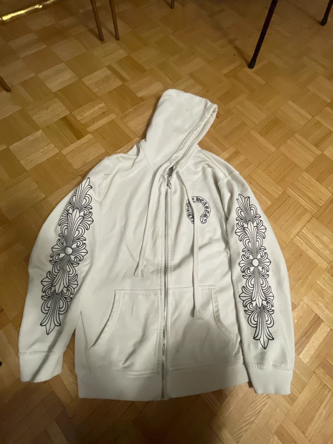 Chrome Hearts White Zip-Up Hoodie - photo 5