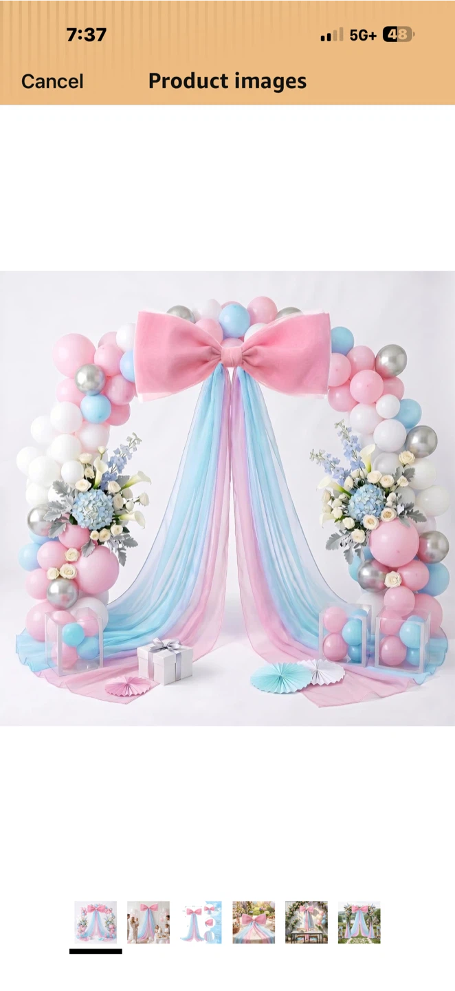 Large Pink and Blue Decorative Bow - photo 2