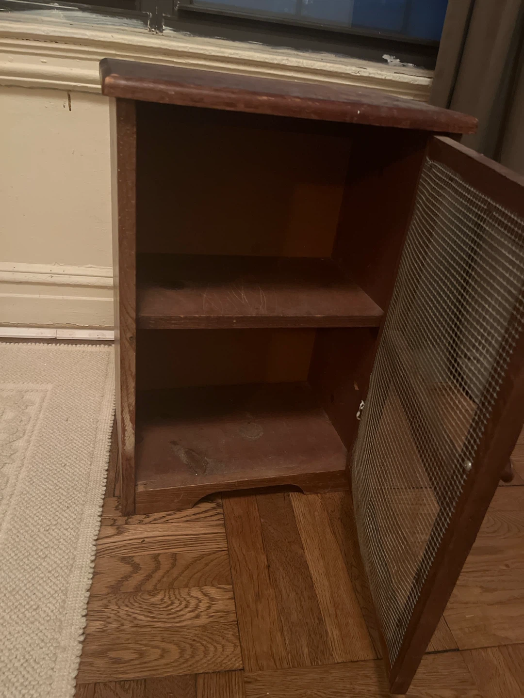 Rustic Small Wooden Cabinet with Mesh Door - photo 2