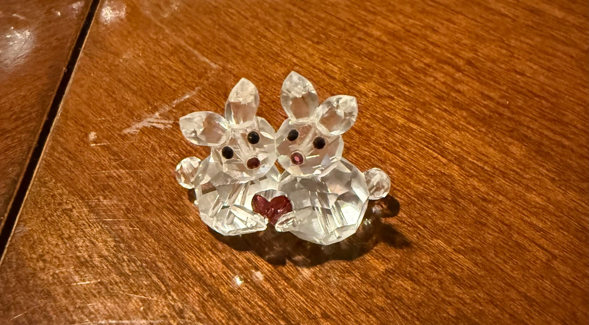 Swarovski Crystal Rabbits with Heart