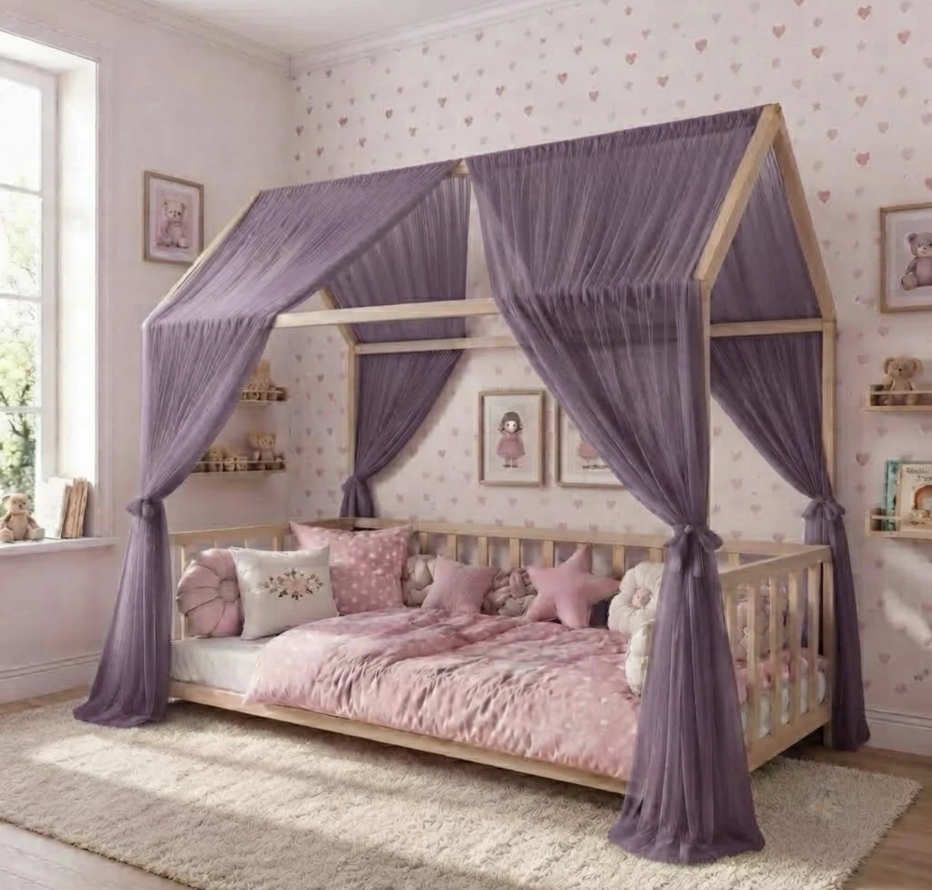 Purple Tulle Canopy - photo 2