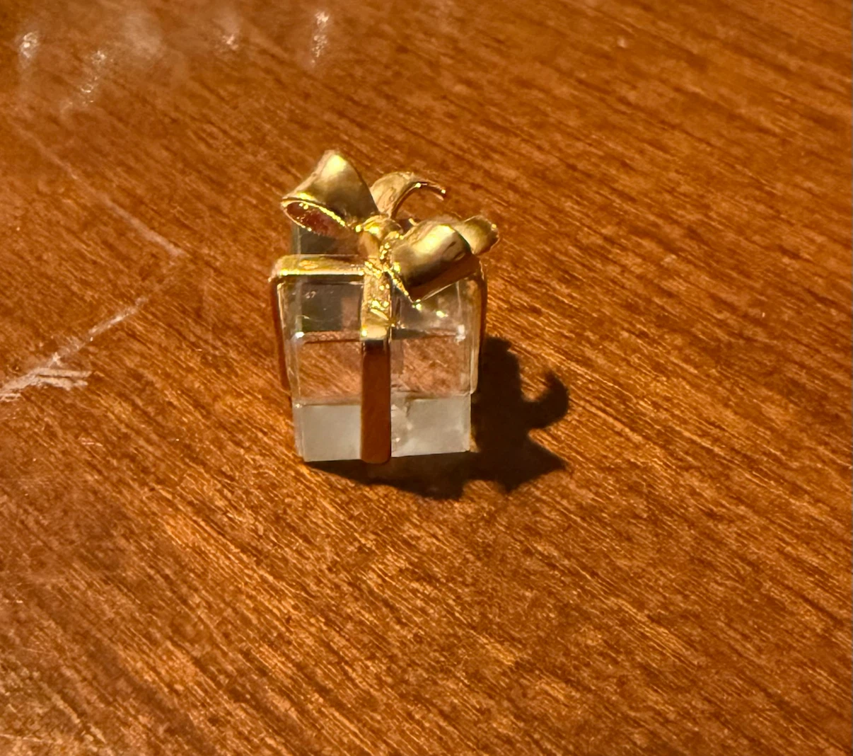 Swarovski Gift Box Figurine with Gold Bow
