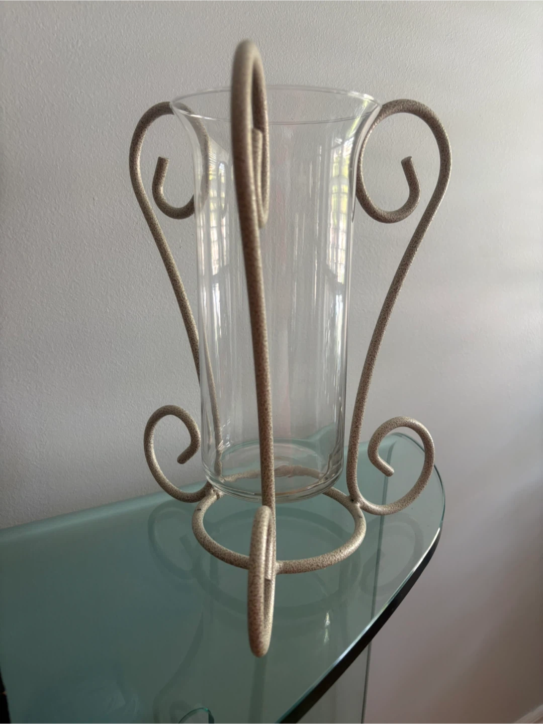 Decorative Glass Vase with Metal Stand - photo 3