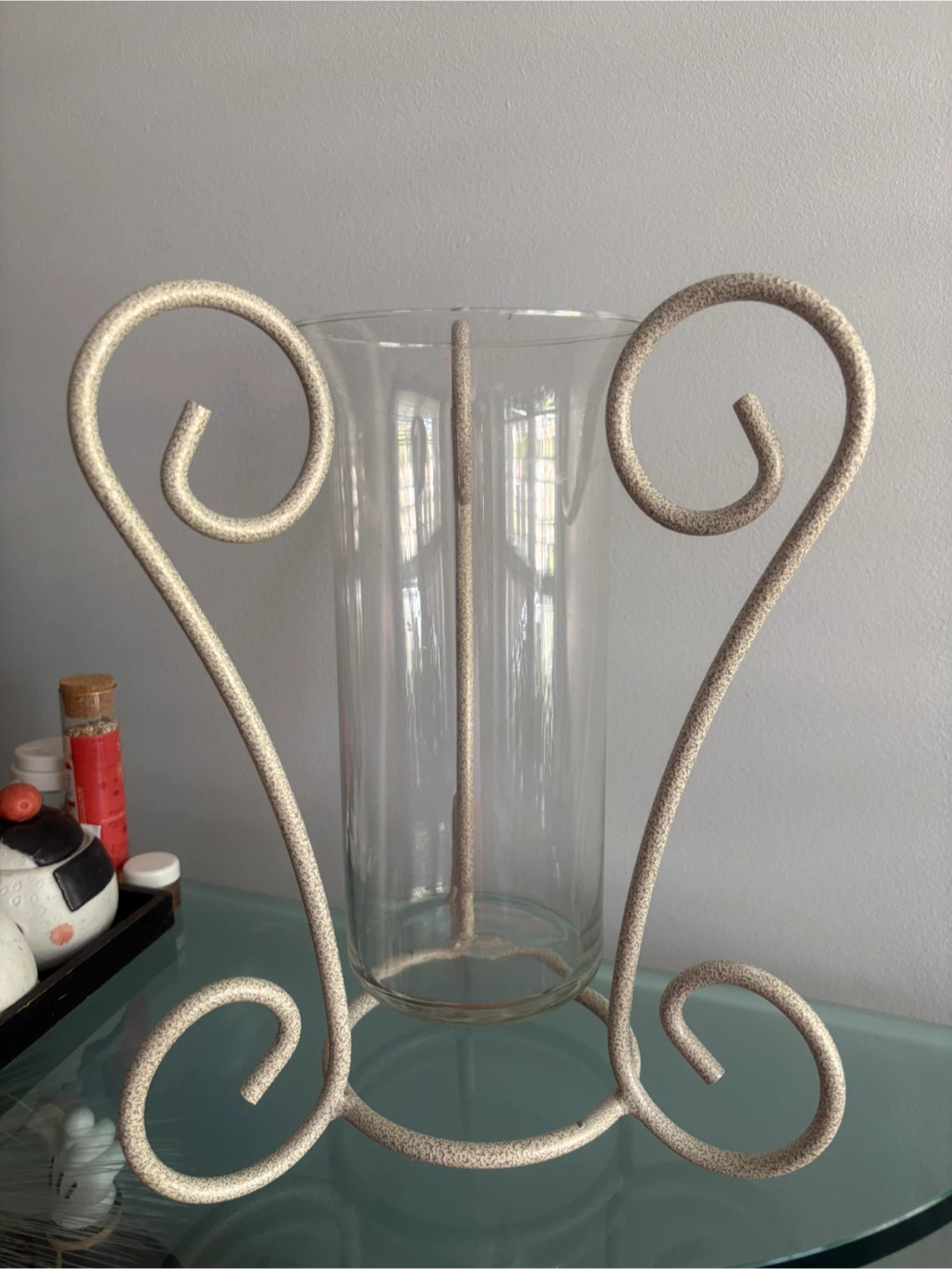 Decorative Glass Vase with Metal Stand - photo 4