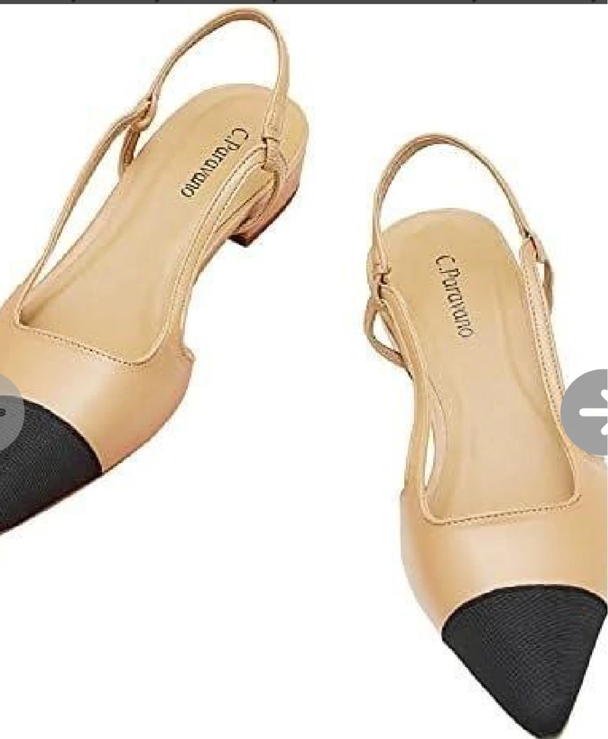 C.Paravano Beige Slingback Flats EU 36