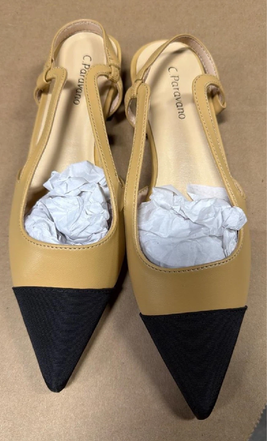 C.Paravano Beige Slingback Flats EU 36 - photo 2