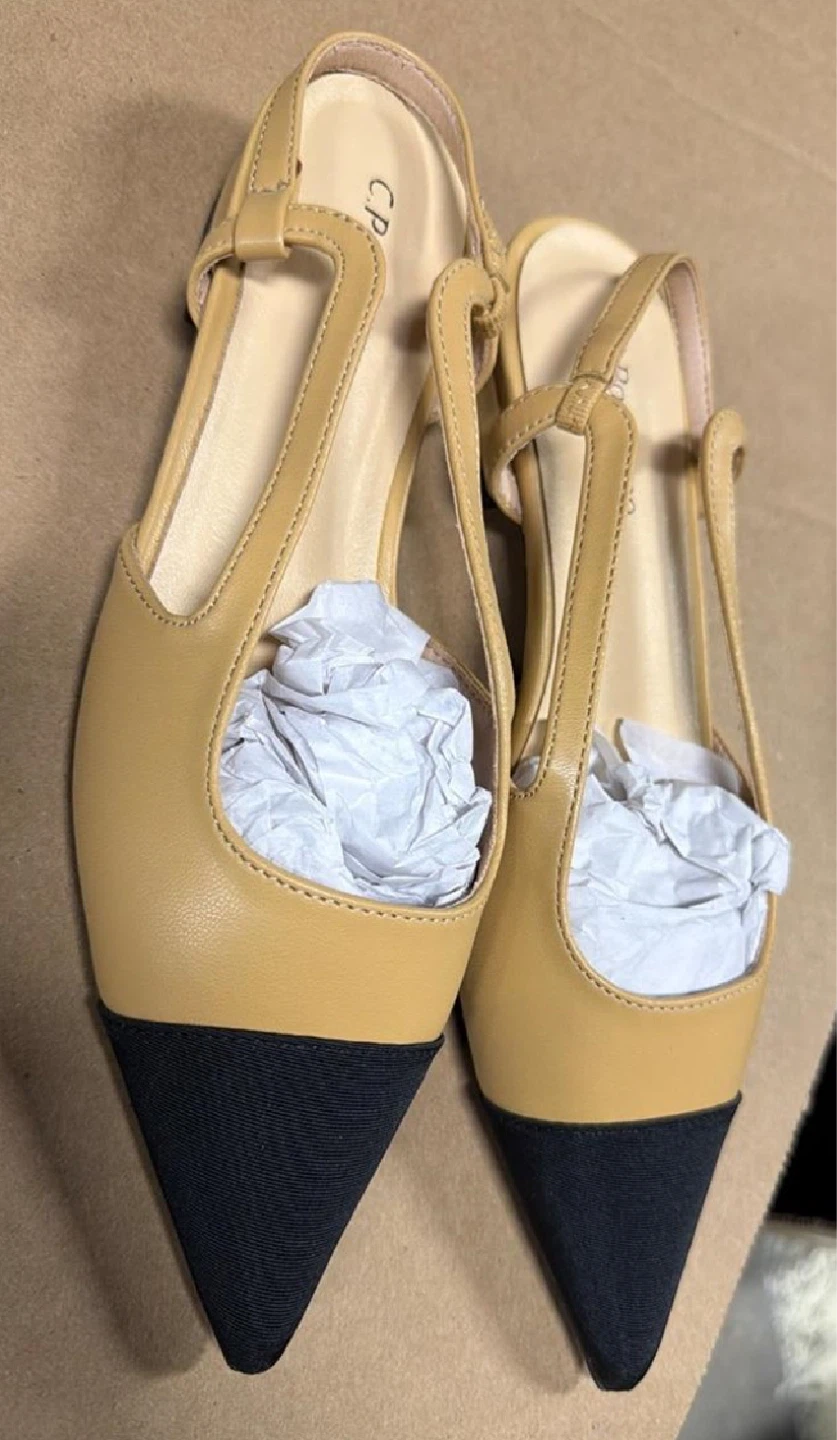 C.Paravano Beige Slingback Flats EU 36 - photo 3