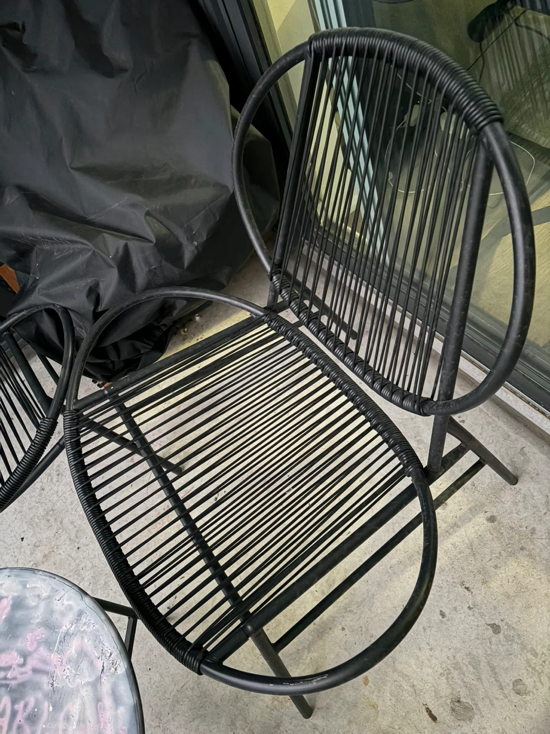 Modern Black Woven Patio Chair