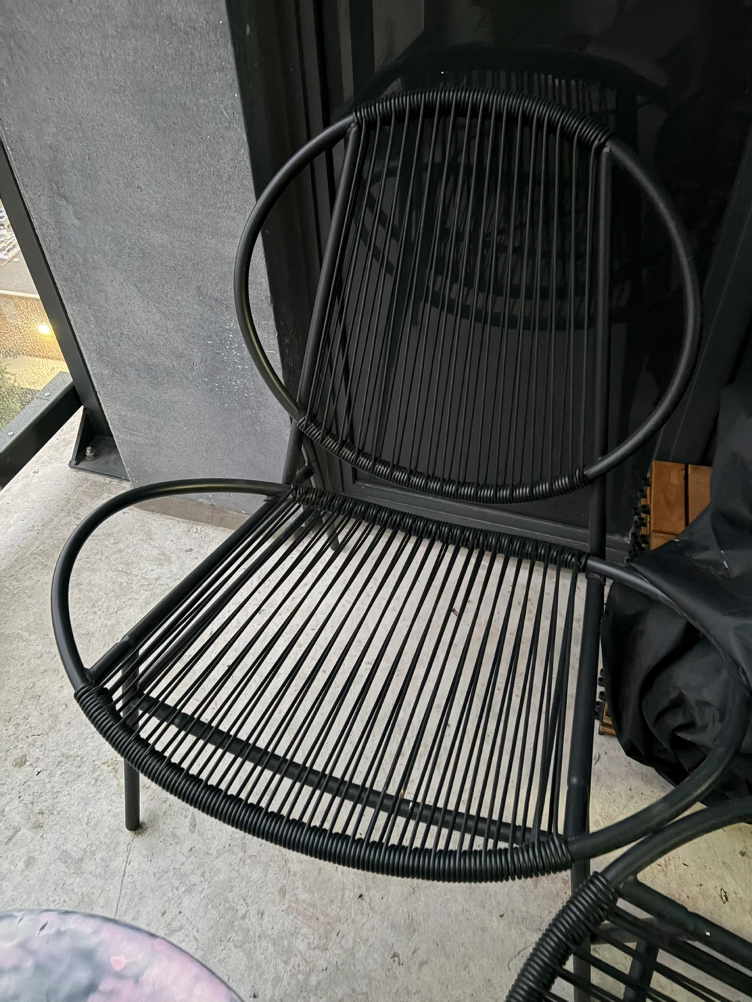 Modern Black Woven Patio Chair - photo 2