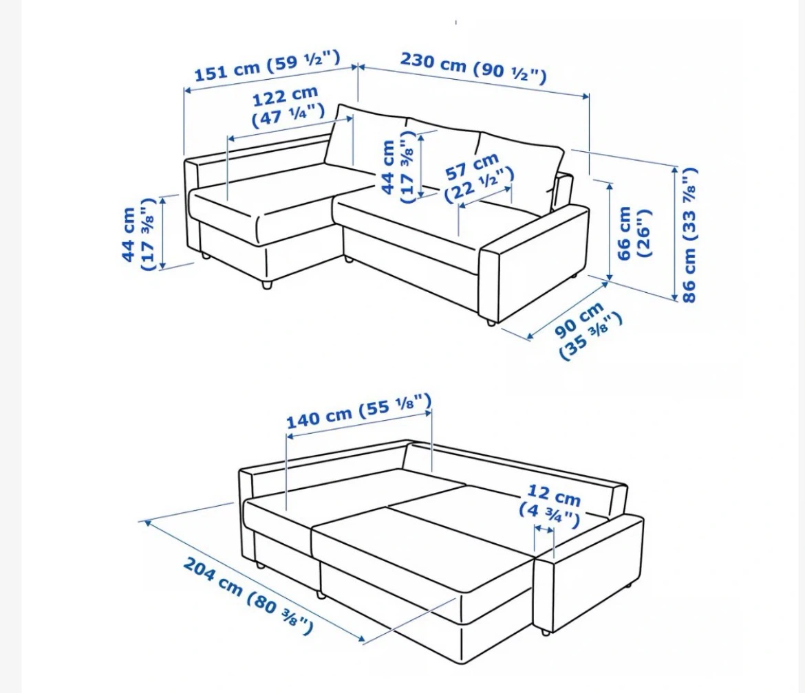 Black Corner sofa-bed with storage IKEA Like NEW - photo 4