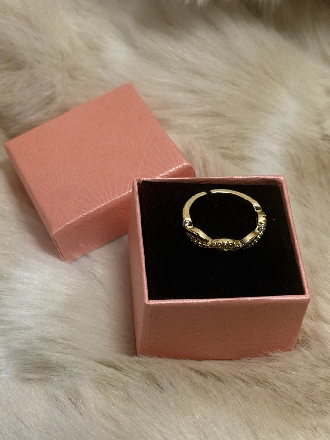 Gold-Tone Twisted Ring with Stones - photo 2