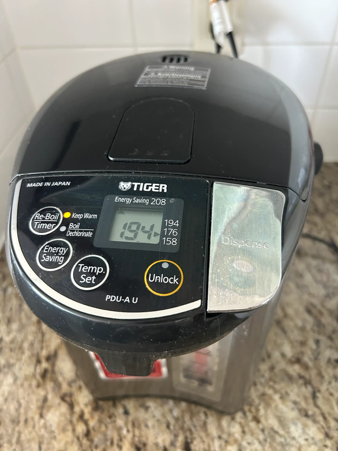 Tiger PDU-A U Electric Water Boiler