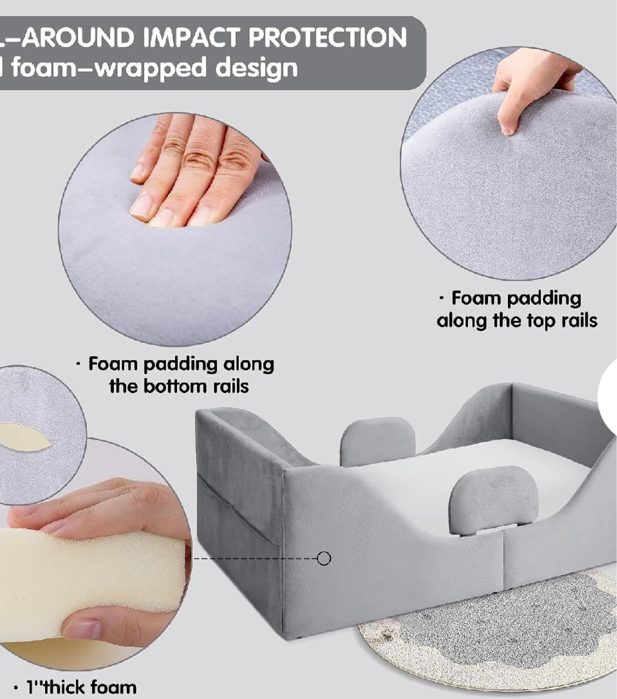 Gray Toddler Floor Bed - photo 3