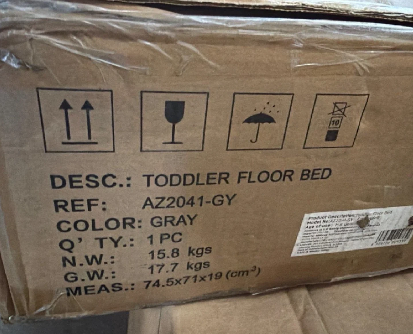 Gray Toddler Floor Bed - photo 5