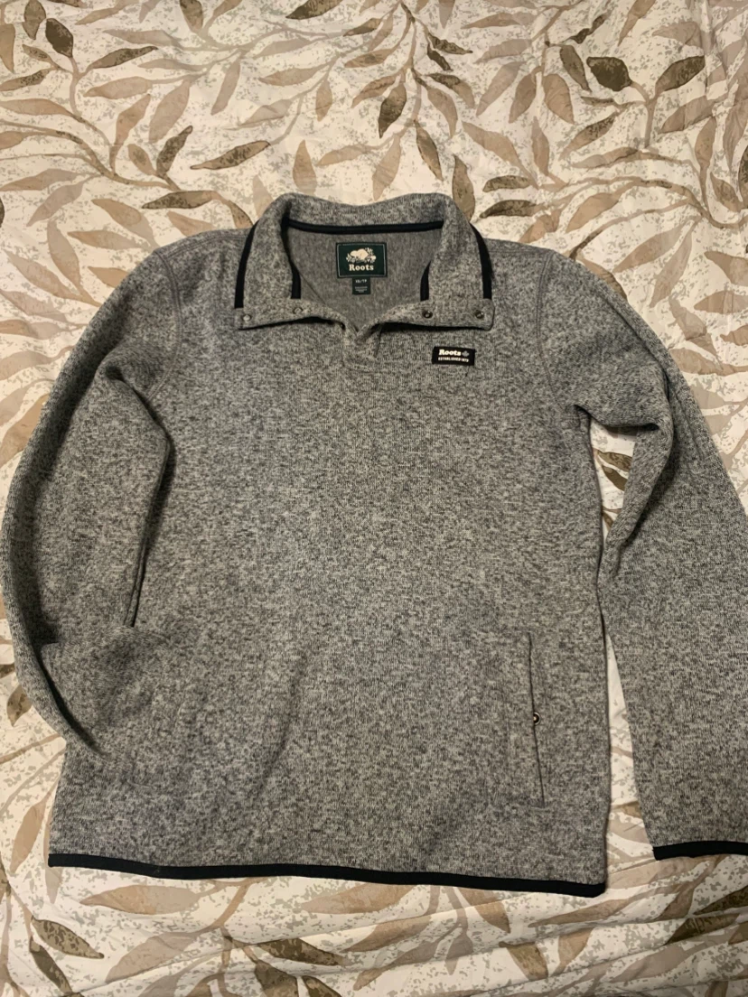 Roots Grey Quarter-Snap Pullover