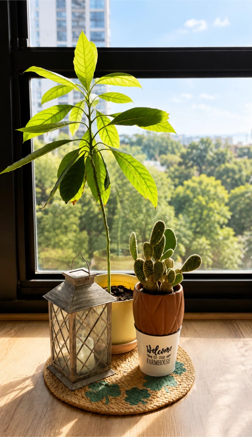 Decorative Farmhouse Plant and Lantern Set - photo 2
