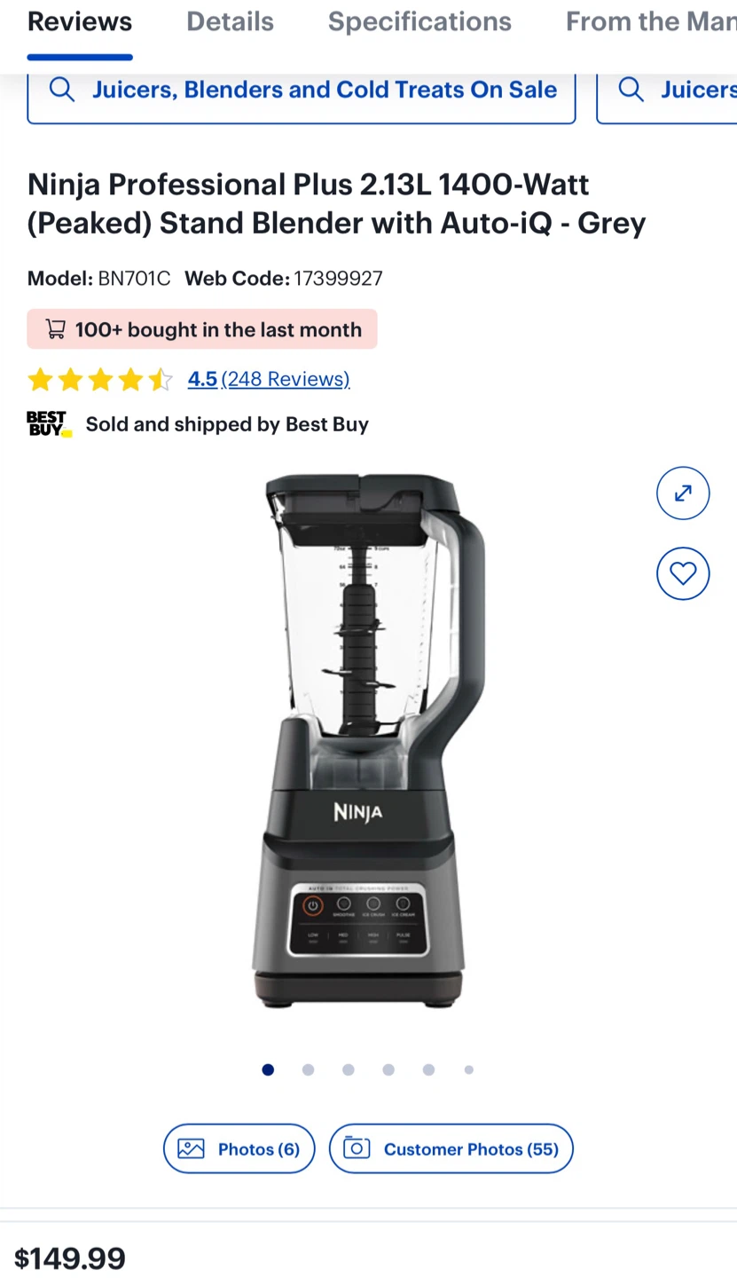 Ninja Professional Plus - Stand Blender with Auto-iQ - photo 3
