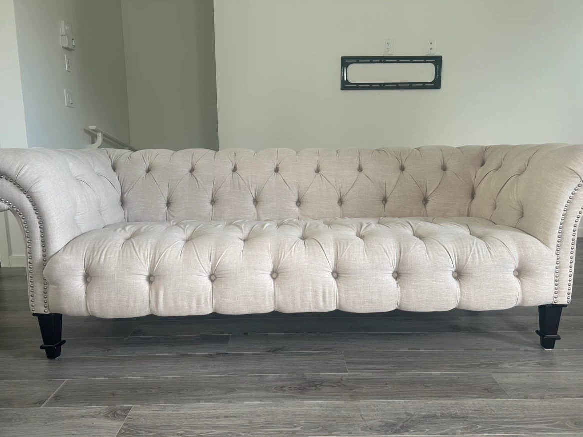 Beige Tufted Sofa