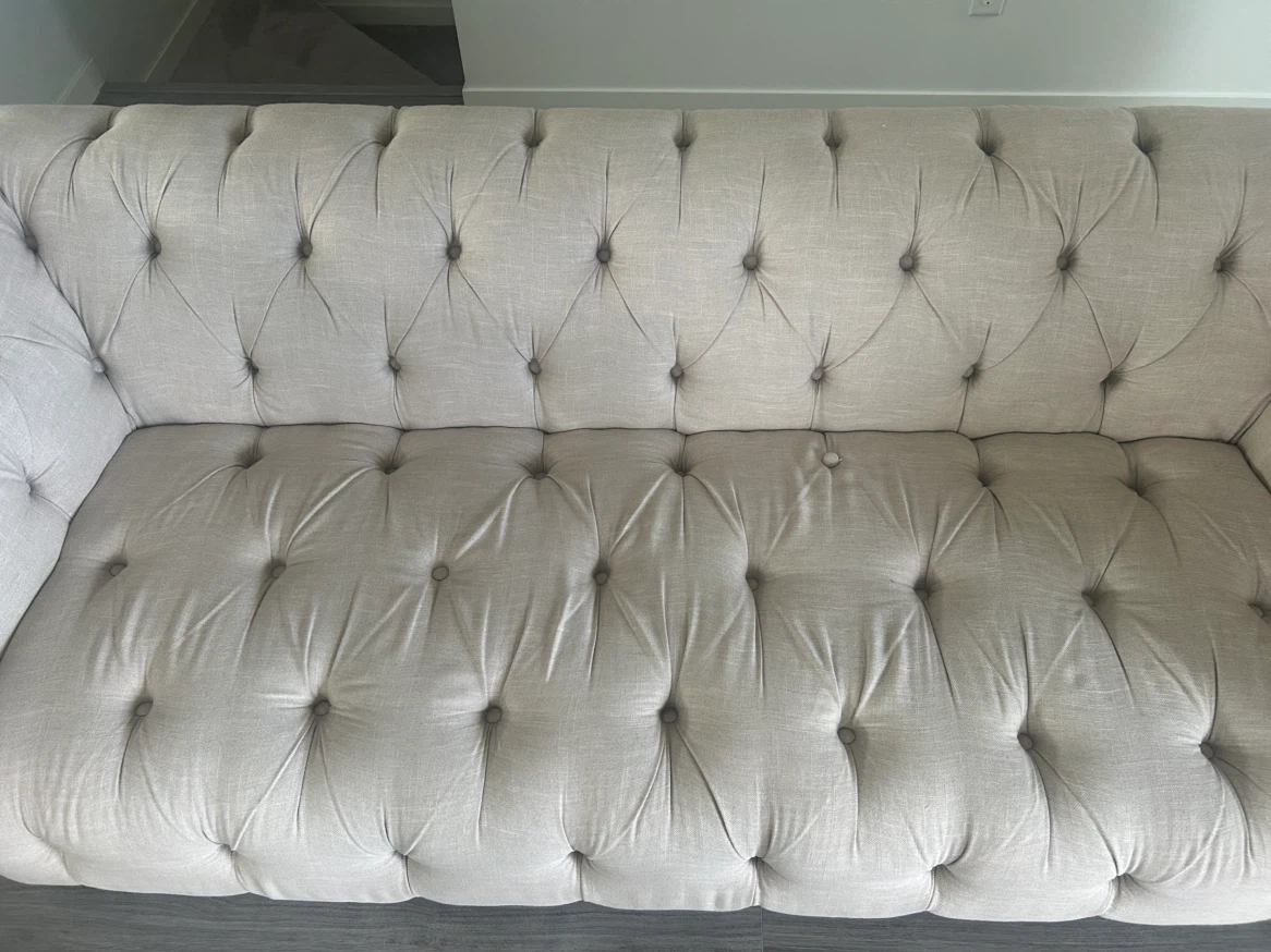 Beige Tufted Sofa - photo 3