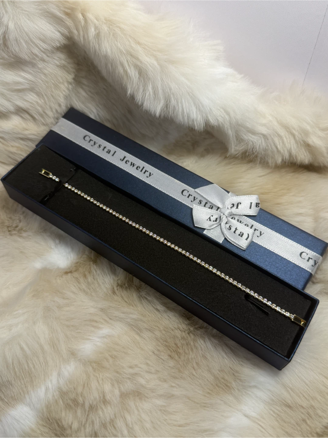 Crystal tennis bracelet in gift box