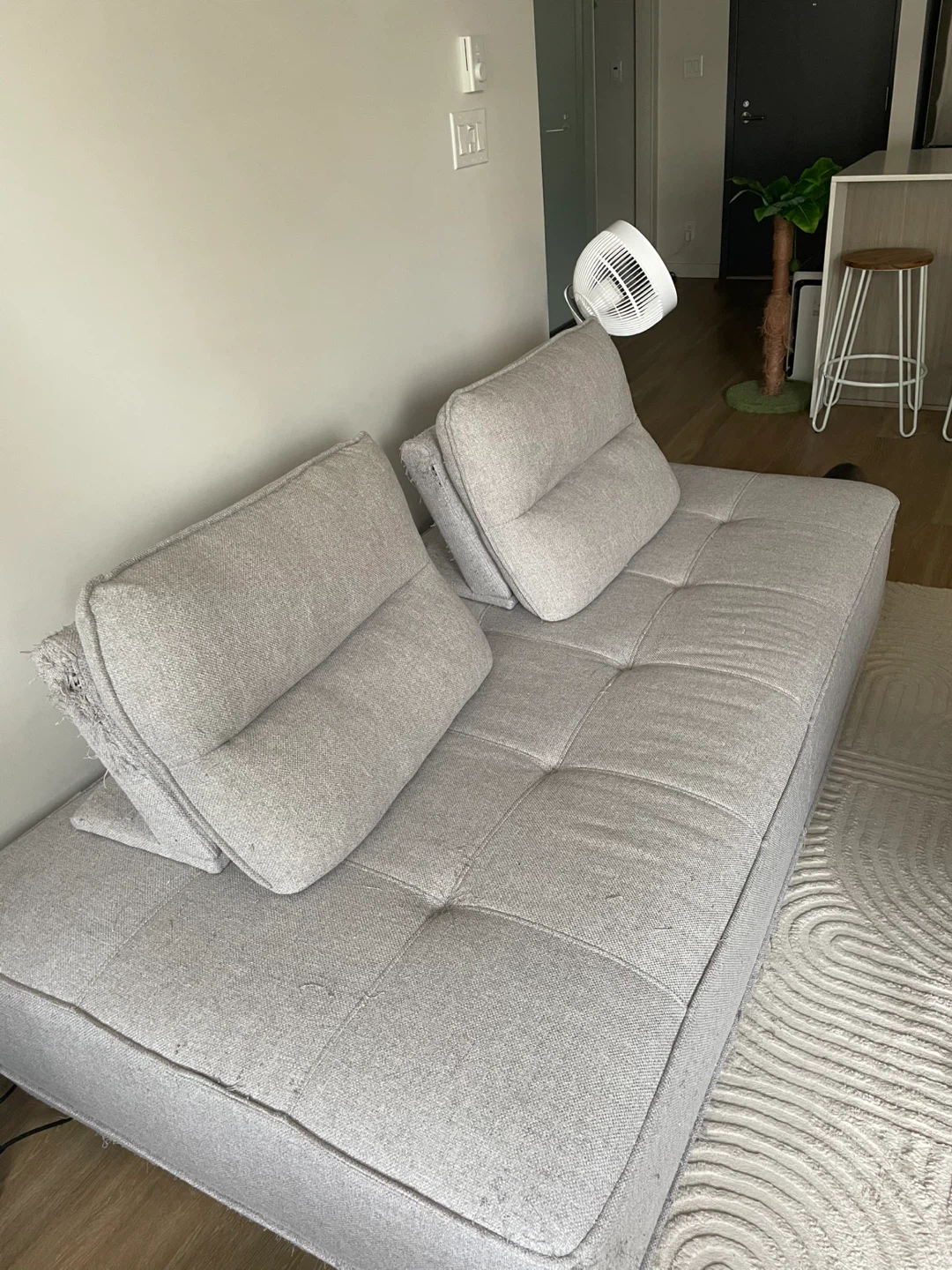 Grey convertible sofa bed