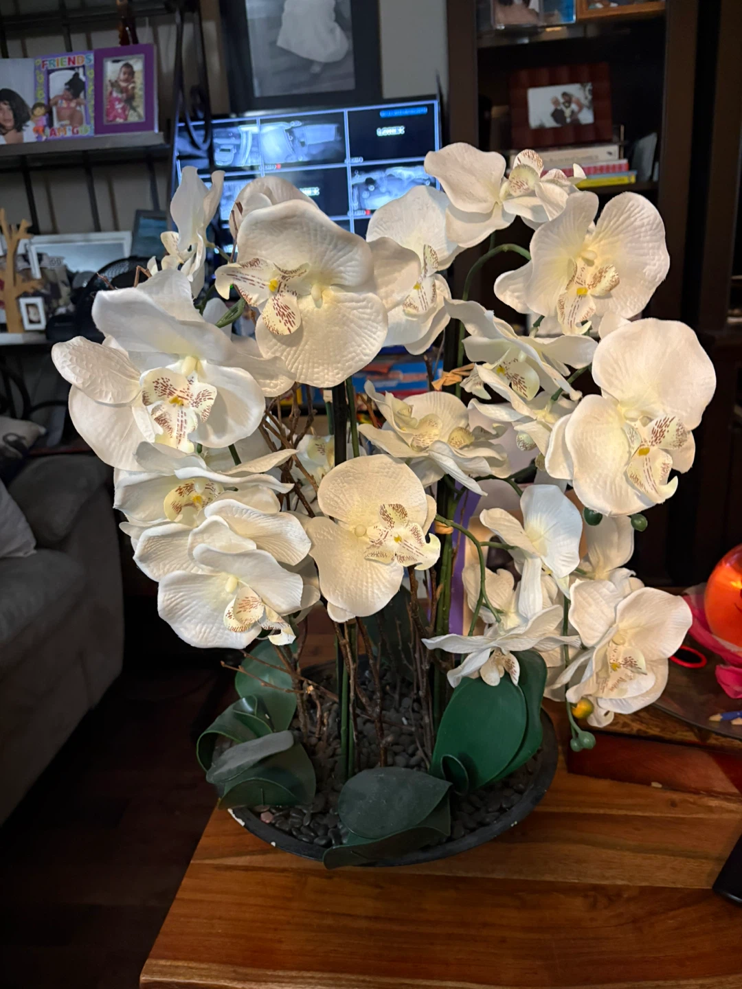 Artificial White Orchid Arrangement