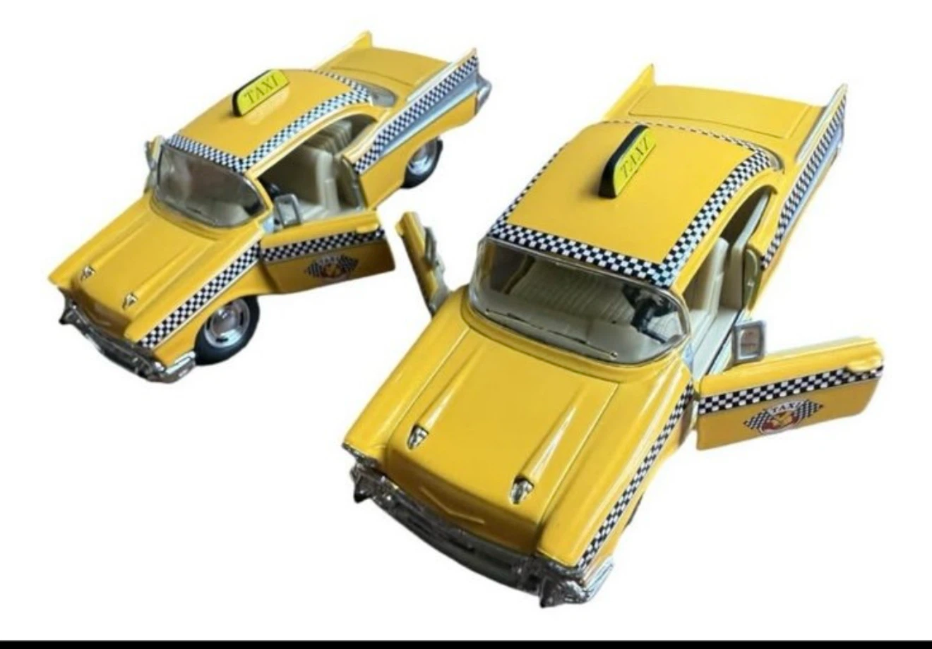 Kinsmart 1957 NYC Taxi 1:40 Diecast Yellow - Doors Open - photo 2