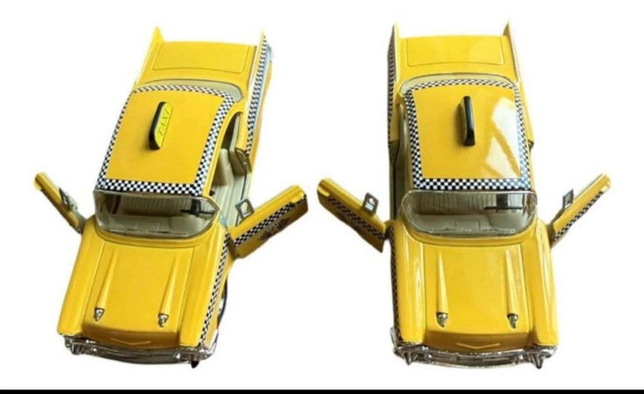 Kinsmart 1957 NYC Taxi 1:40 Diecast Yellow - Doors Open - photo 3