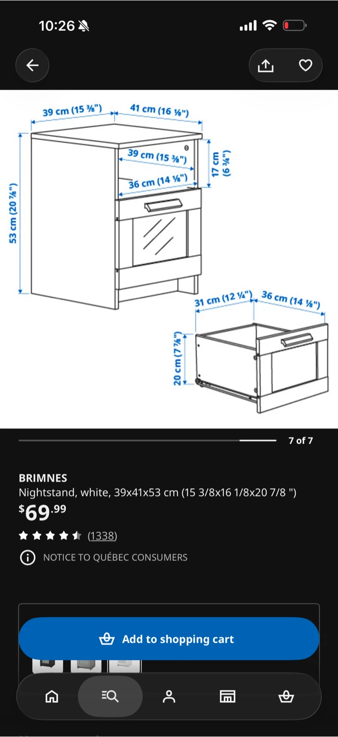 IKEA Brimnes Nightstand White - Set of 2 - photo 3