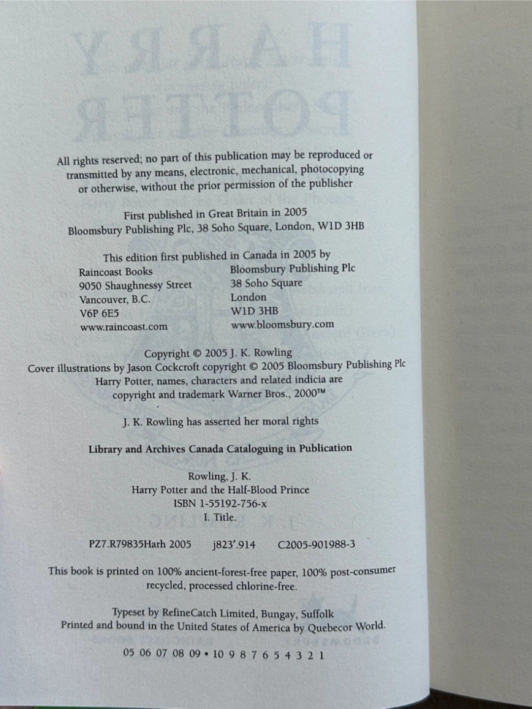 Harry Potter and the Half-Blood Prince Hardcover - photo 5