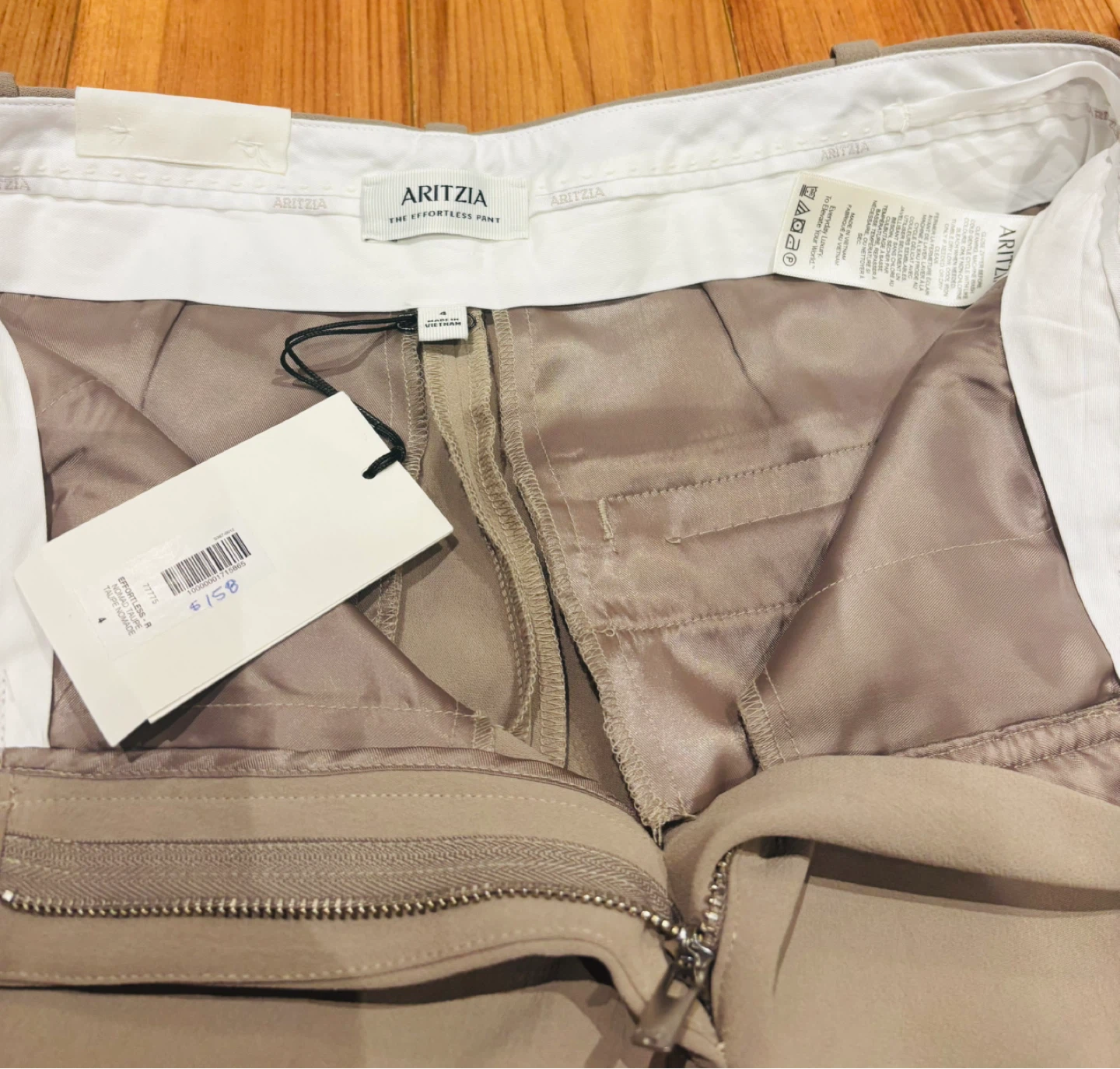 BNWT - Aritzia The Effortless Pant Nomad Beige Size 4 - photo 2