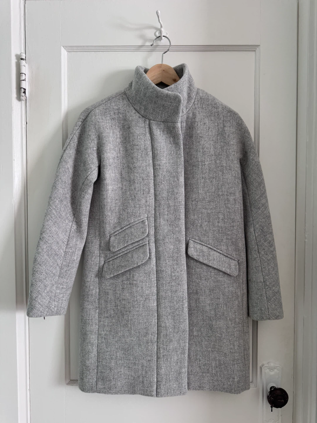 J.Crew Italian Stadium-Cloth Wool Cocoon Coat