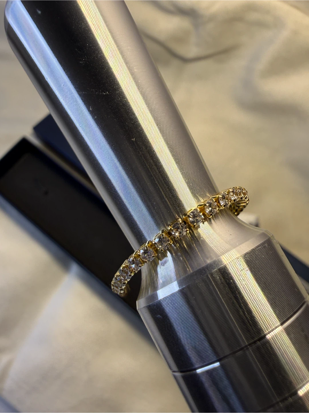 Gold-Tone Crystal Tennis Bracelet - photo 2