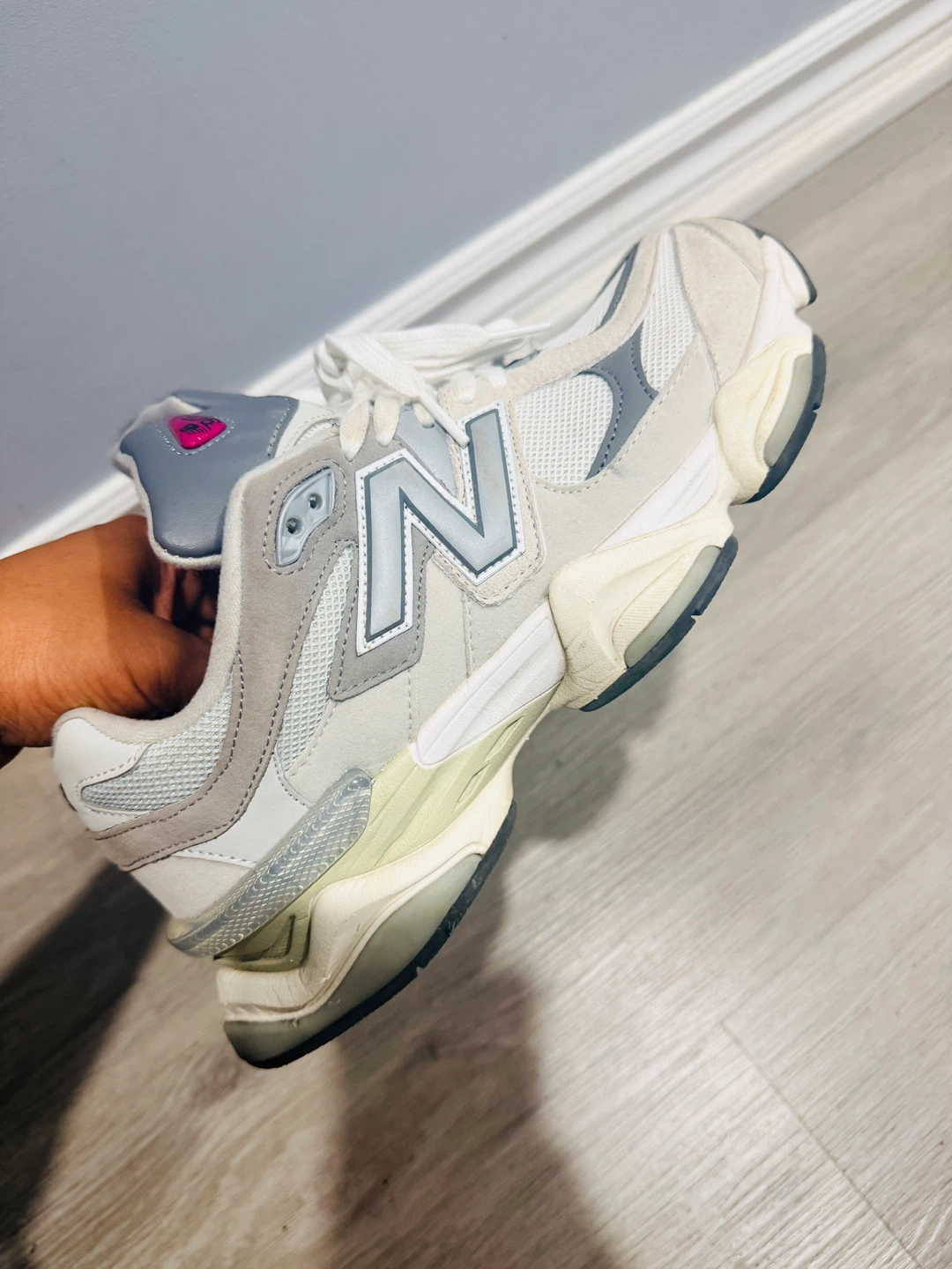 New Balance 9060 Off-White and Grey Sneakers - photo 2