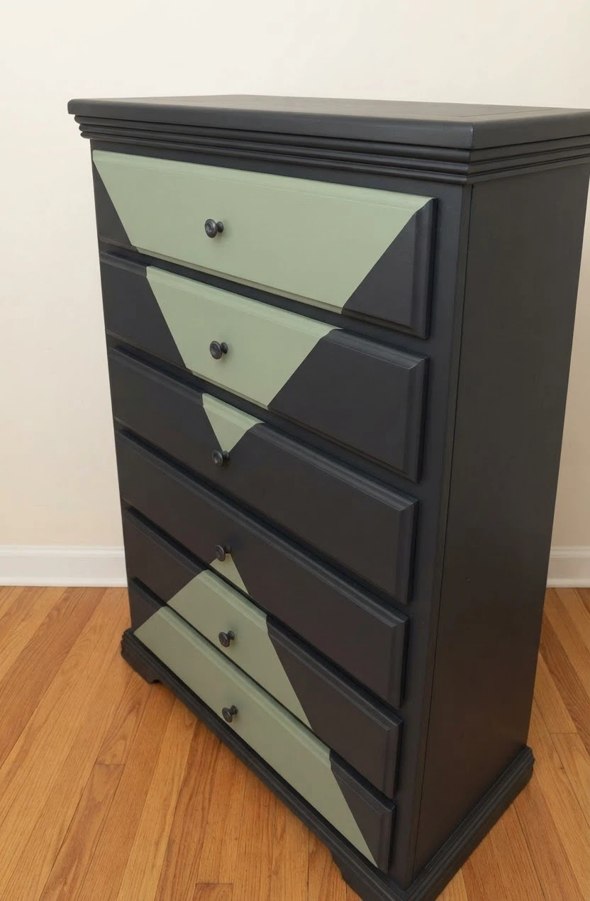 💕Modern Geometric Tallboy Dresser - photo 2