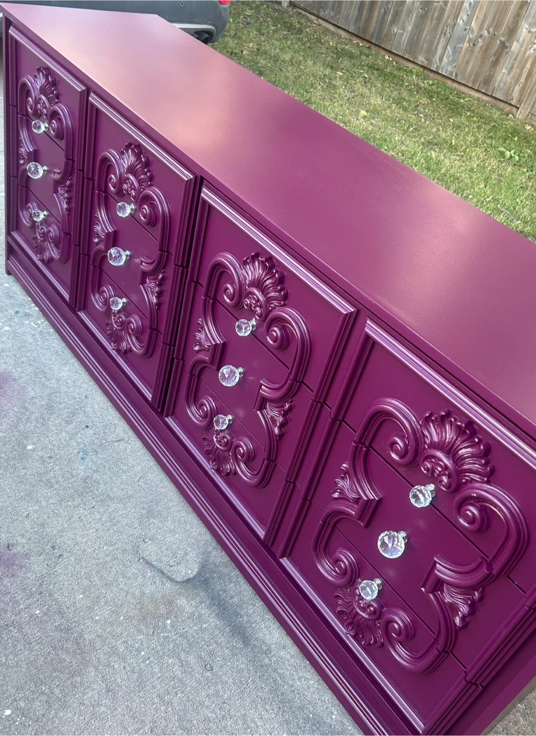 💕Deep Plum Refinished Vintage Dresser - photo 2