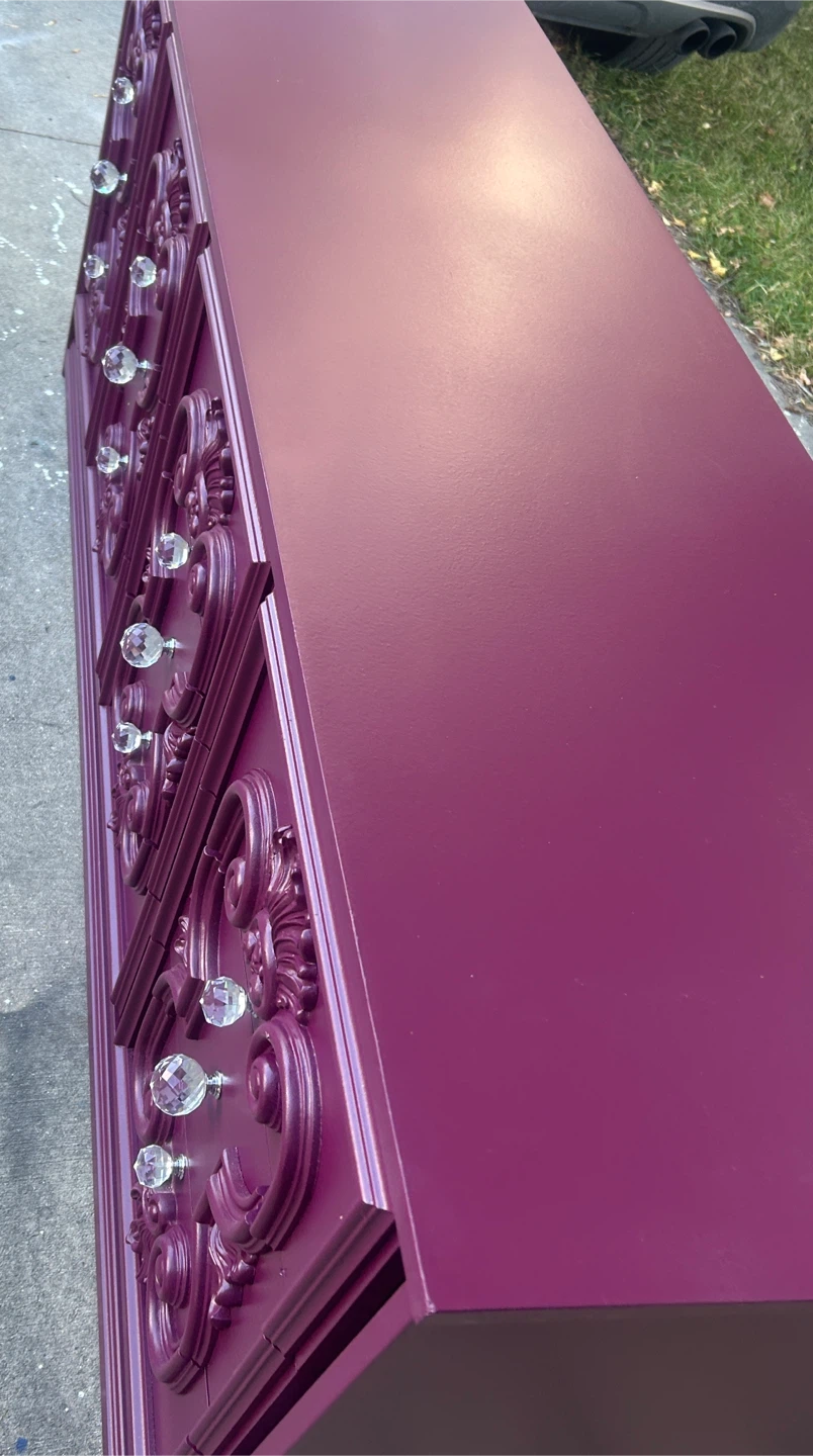 💕Deep Plum Refinished Vintage Dresser - photo 3