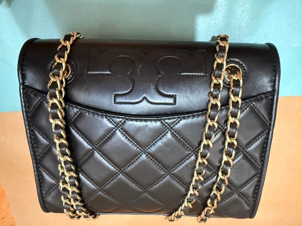 Authentic Tory Burch Black Quilted Chain Shoulder Bag - photo 5