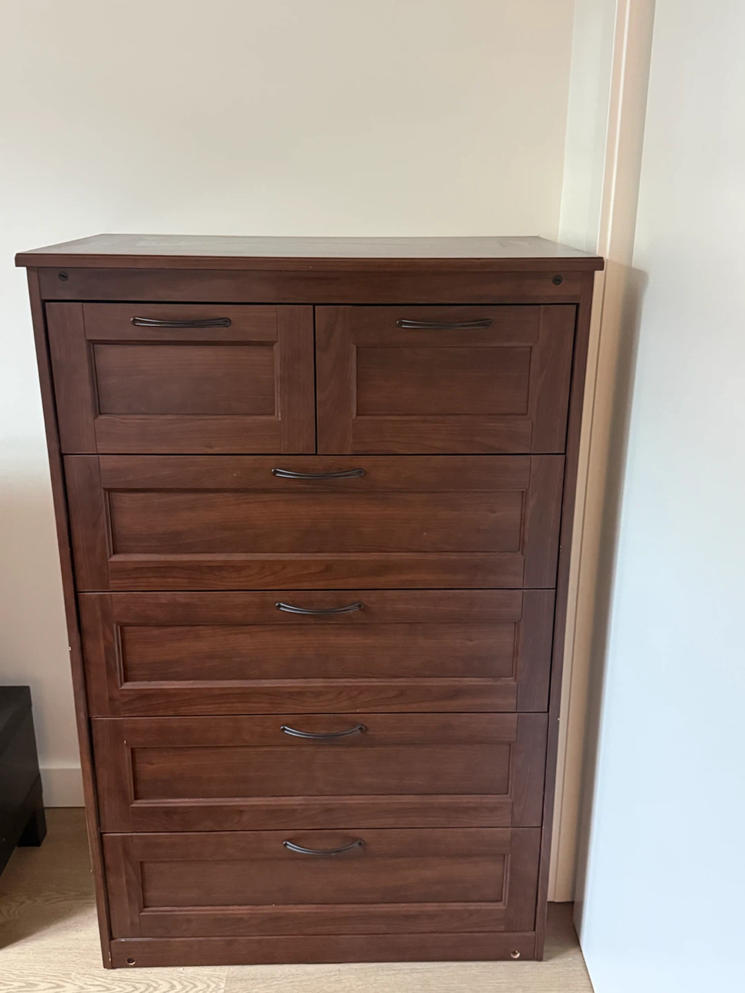 Tall Dark Wood Dresser
