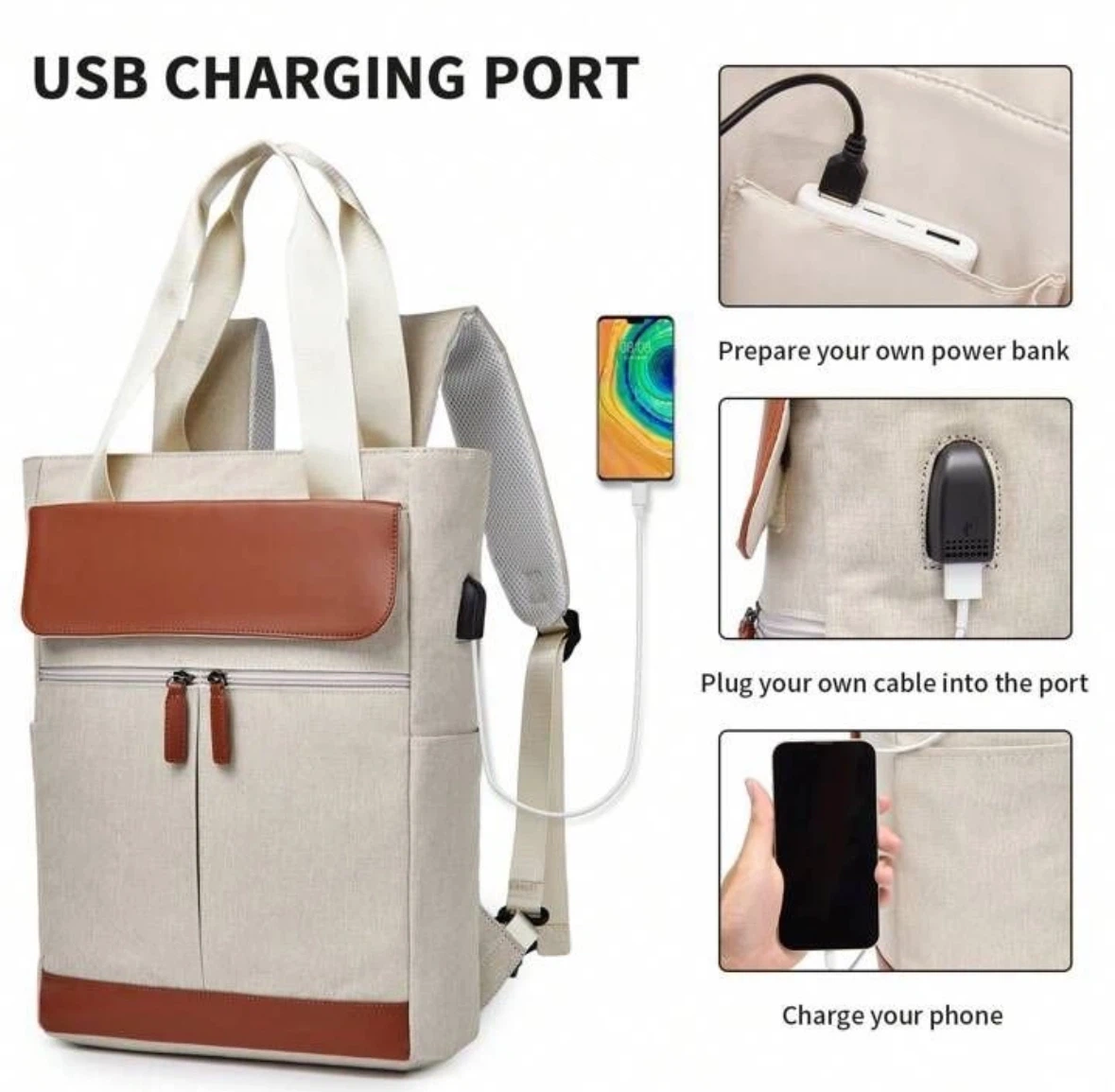 Backpack with USB Charging Port - photo 2